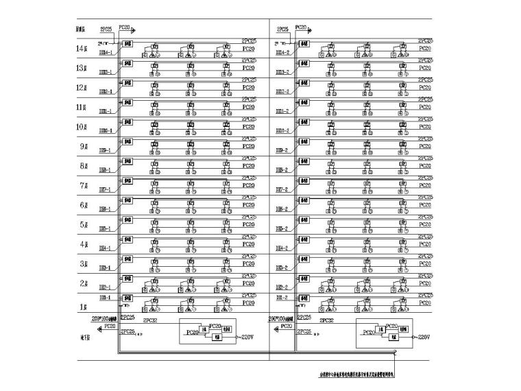 [上海]高层住宅楼电气施工图（强电弱电）-10对讲及安全防范系统图