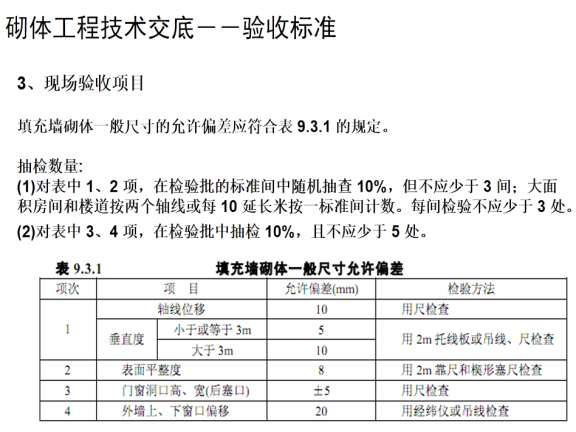 砌体材料验收规范资料下载-著名地产公司砌体样板施工前技术交底资料