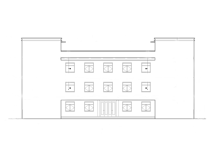 饭店框架结构建筑施工图资料下载-三层中学食堂建筑施工图_框架结构