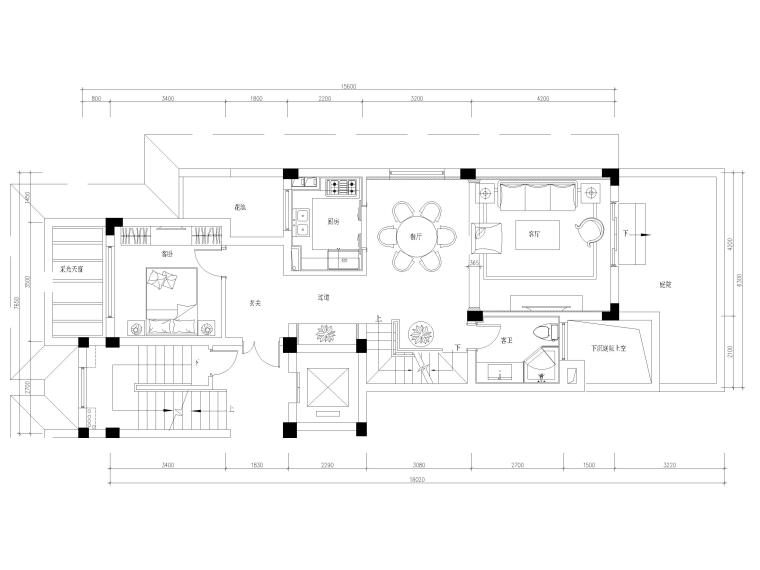 别墅法式文本资料下载-[浙江]225㎡三居法式别墅样板房施工图+实景