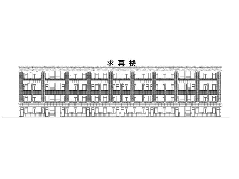 中学教学楼cad结构图纸资料下载-四层中学教学楼建筑方案图（CAD）