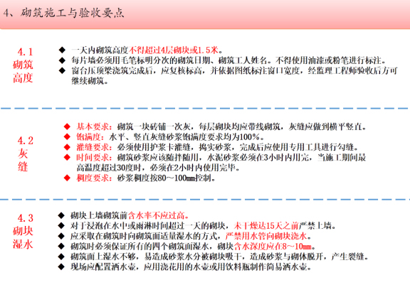 建筑结构加气砼砌块施工技术交底-砌筑施工与验收要点