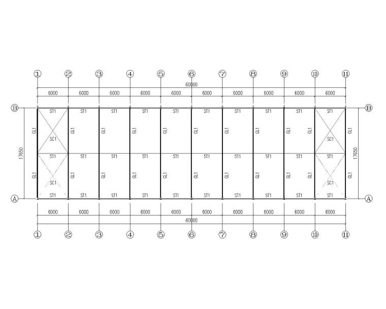 9米跨5吨行车梁厂房资料下载-单跨含吊车梁厂房结构施工图（CAD）