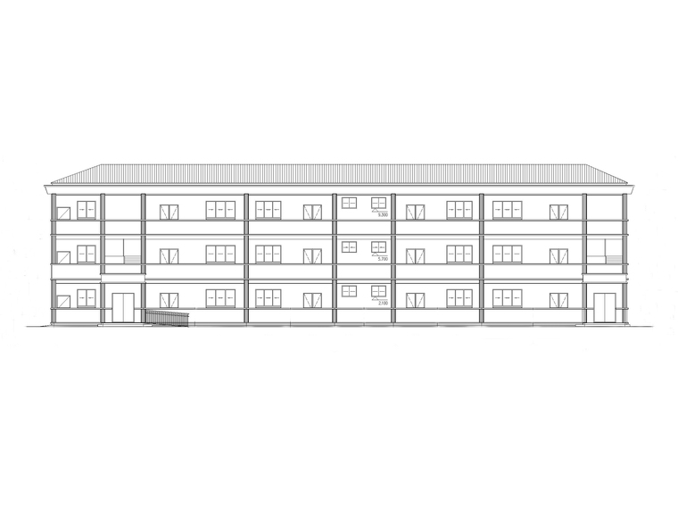 三层小学楼建筑图资料下载-框架结构三层小学幼教楼建筑施工图