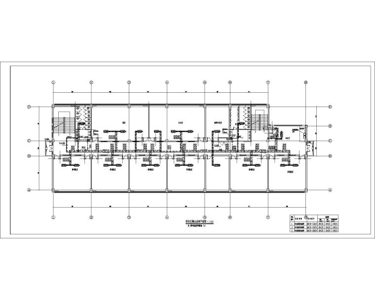山西初中教学楼空调水系统-四层空调水系统平面图