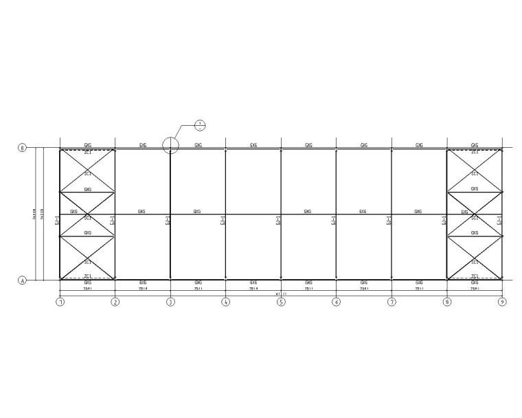 18米跨钢结构仓库施工图资料下载-18米单跨钢结构厂房结构施工图（CAD）