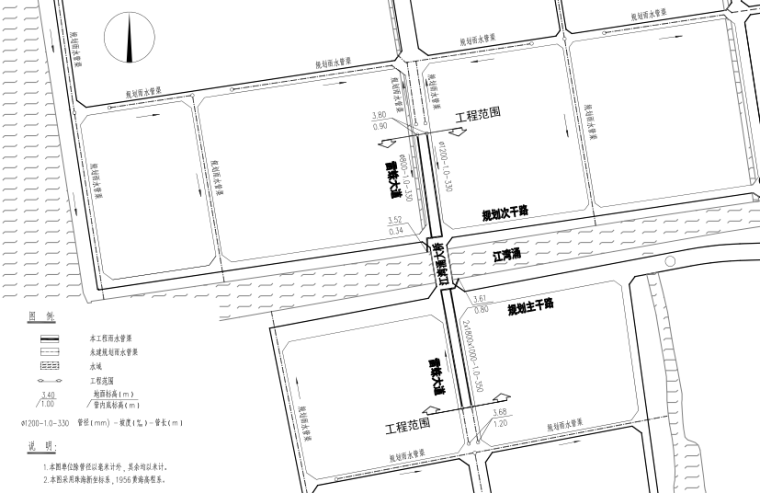 施工图施工图设计资料下载-[广东]跨河大桥施工图设计给排水工程图集