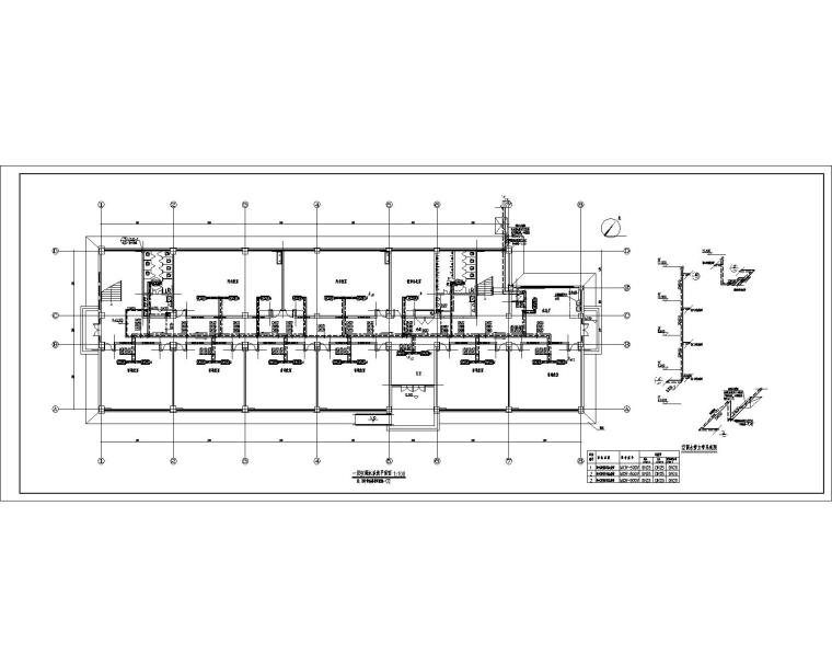 山西初中教学楼空调水系统-一层空调水系统平面图