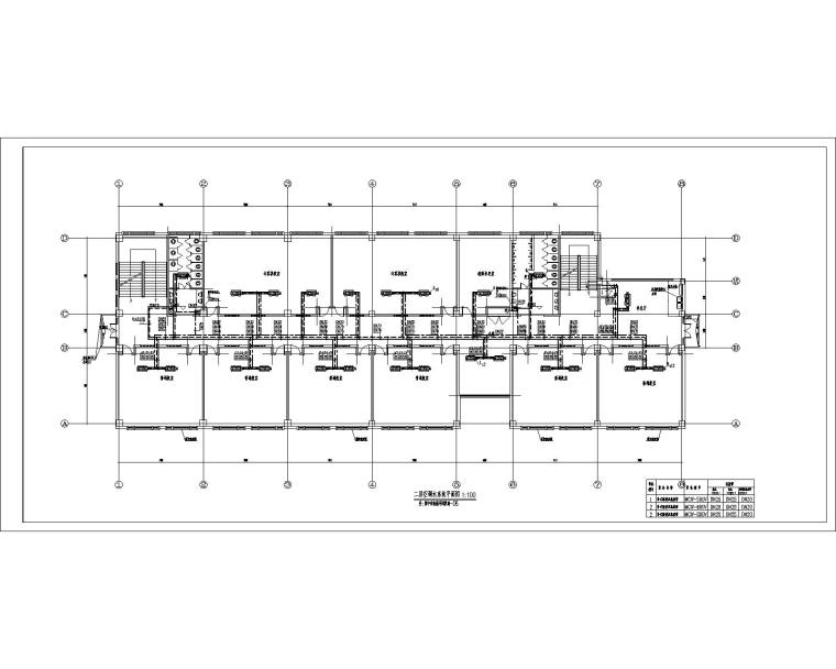山西初中教学楼空调水系统-二层空调水系统平面图