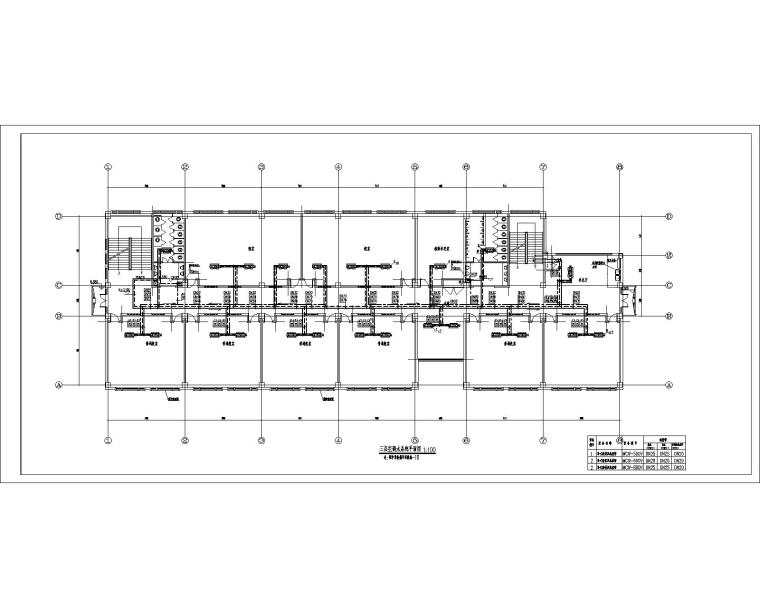 山西初中教学楼空调水系统-三层空调水系统平面图