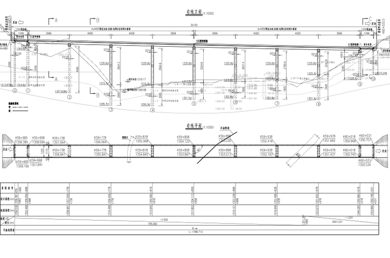 [陕西]双向八车道高速公路施工桥梁设计图-桥型总体位置平面图