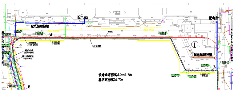 [长沙]下沉式广场临时用电施工组织设计-接驳点位平面位置