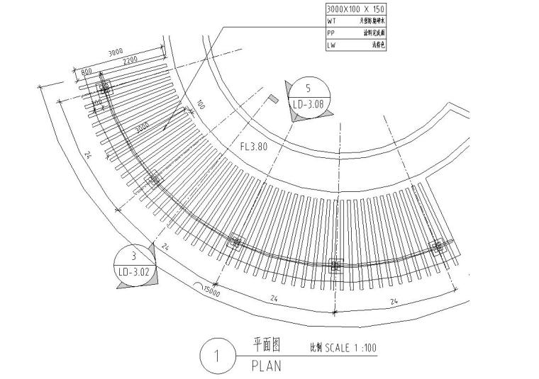 木cad详图资料下载-园林景观节点详图-木结构廊架详图设计