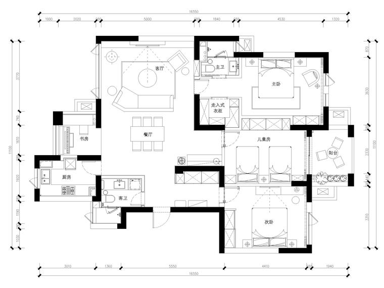 样板房机电资料下载-[杭州]98㎡极简三居室样板房施工图+实景图