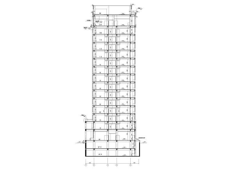 [保定]高层大型综合性三甲医院建筑施工图-剖面图