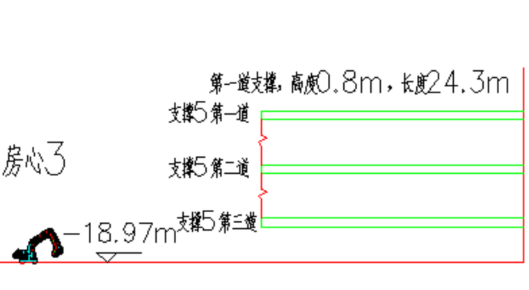 太原急诊楼深基坑开挖降水支护监测方案图文-开挖剖面图