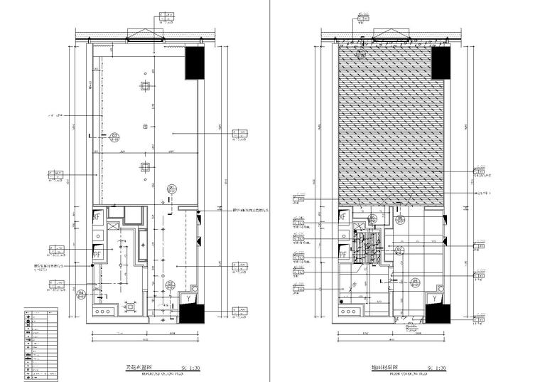 [广东]珠海32㎡B户型样板房施工图_附效果图-天花布置图及地面材质图