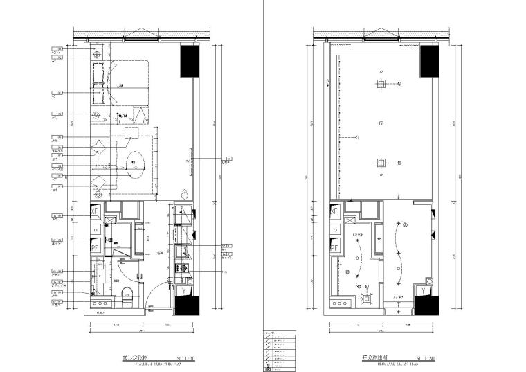 [广东]珠海32㎡B户型样板房施工图_附效果图-家具定位及开关连线图