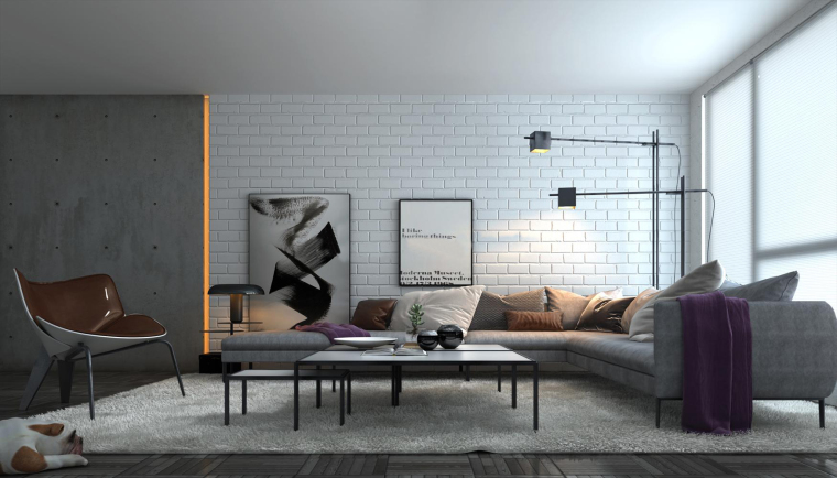 su现代沙发模型资料下载-现代北欧转角沙发休闲椅组合3D模型+效果图