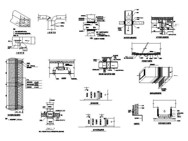 暖通空调施工验收类标准规范资料下载-接管大样图_暖通空调
