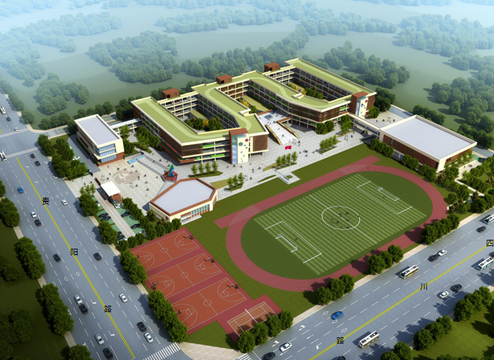 合肥新建小学规划及建筑方案设计文本 方案二效果图