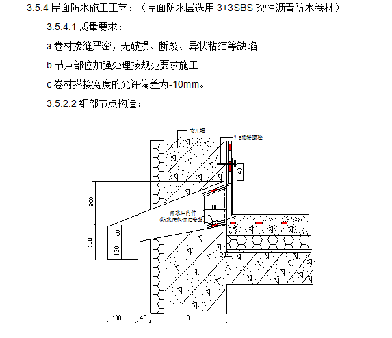 横式水落口防水构造