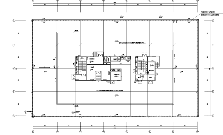 广州物流园高层综合办公楼及住宅全套图纸-屋顶防雷平面图