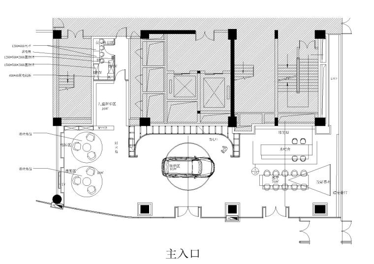 [天津]现代汽车展厅室内装修设计施工图-平面布置图6