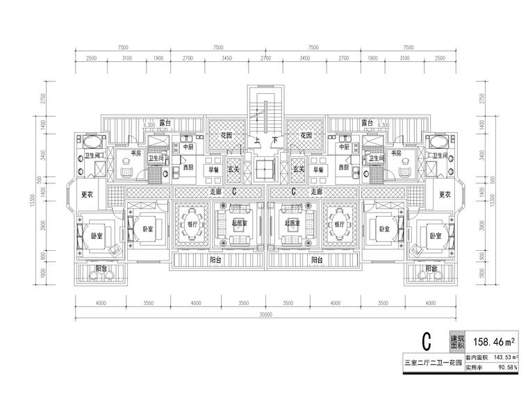 15m两车道资料下载-15M面宽户型集合（CAD）