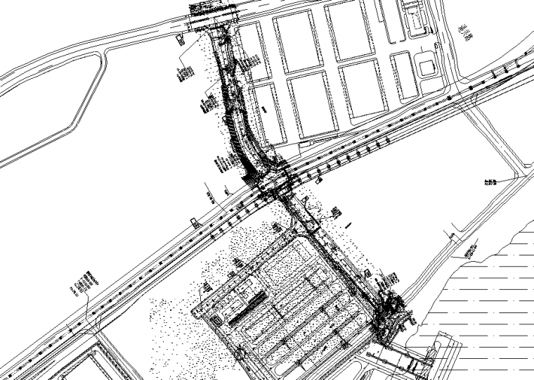 广东城市支路交通工程资料下载-双向四车道380m城市支路道路交通工程设计图