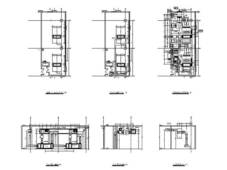 空调机组接管大样图资料下载-空调机房大样图CAD