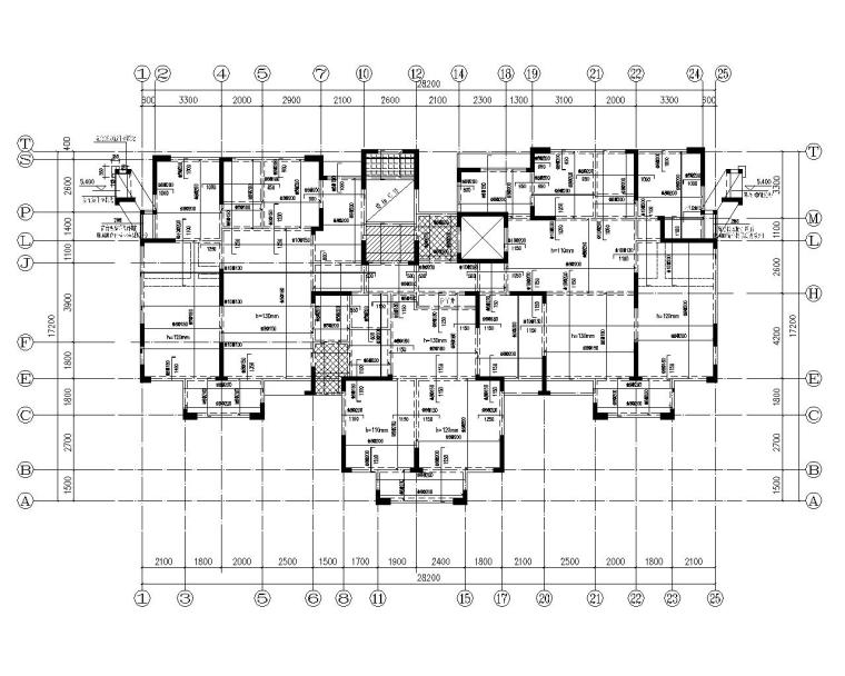 住宅梁结构资料下载-12层小高层住宅剪力墙结构施工图（CAD）