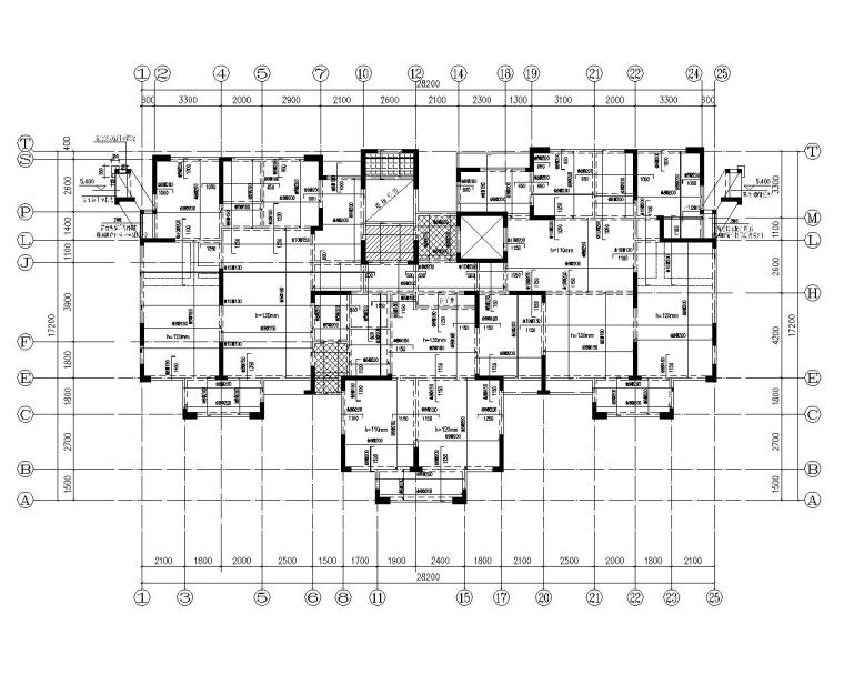 剪力墙结构梁图资料下载-12层小高层住宅剪力墙结构施工图（CAD）