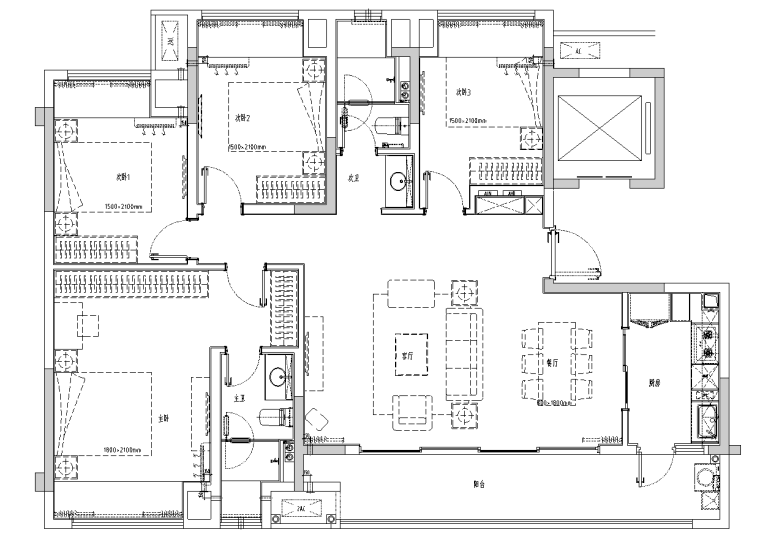 维持空间完整住宅资料下载-住宅设计—重庆住宅空间模块附图