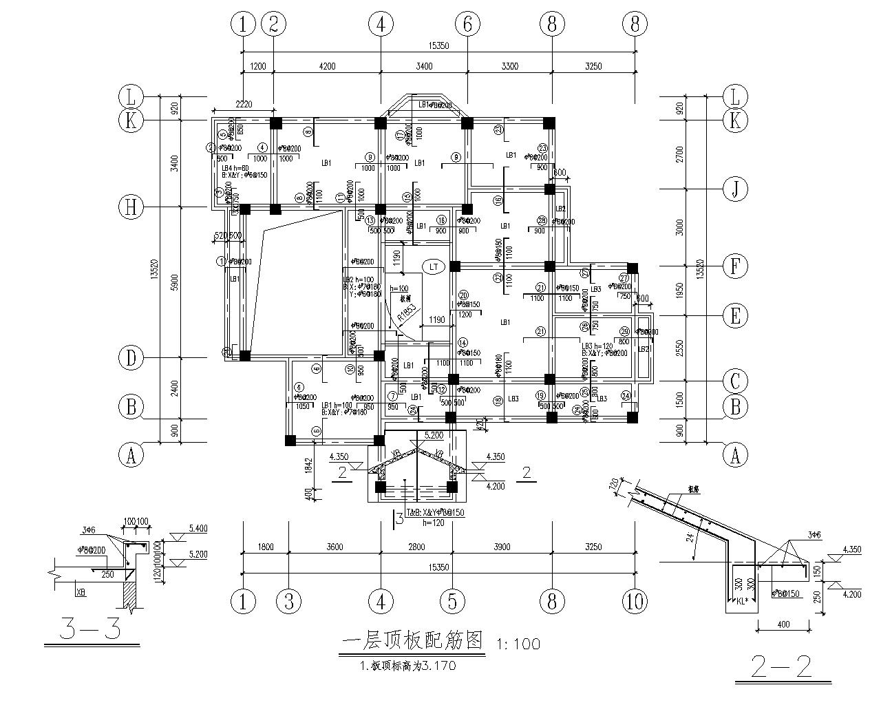 阿勒泰三层商业别墅框架结构施工图(cad)