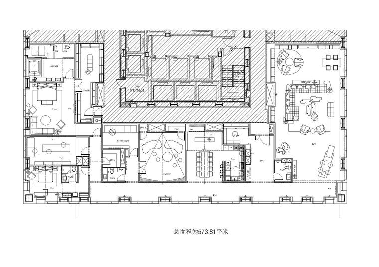 大平层cad平面资料下载-[北京]柏悦府570M²大平层私宅施工图_灯光图