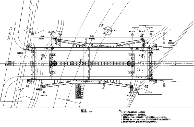 [长沙]50km/h城市主干路桥梁工程施工图设计-桥梁平面设计图