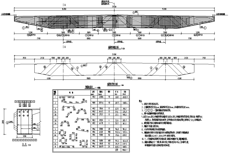 [长沙]50km/h城市主干路桥梁工程施工图设计-引桥横梁钢筋图