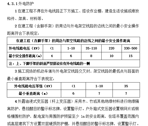 [深圳]医院安全文明施工标准化监理实施细则-外电防护