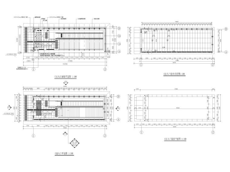 [北京]地铁站站口建筑项目施工图+SU模型-[北京]地铁站站口装修设计施工图+SU模型-C号出入口平面图