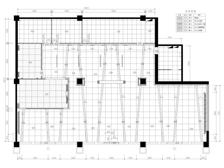 [北京]1026㎡售楼中心设计施工图+SU模型-地面铺装图