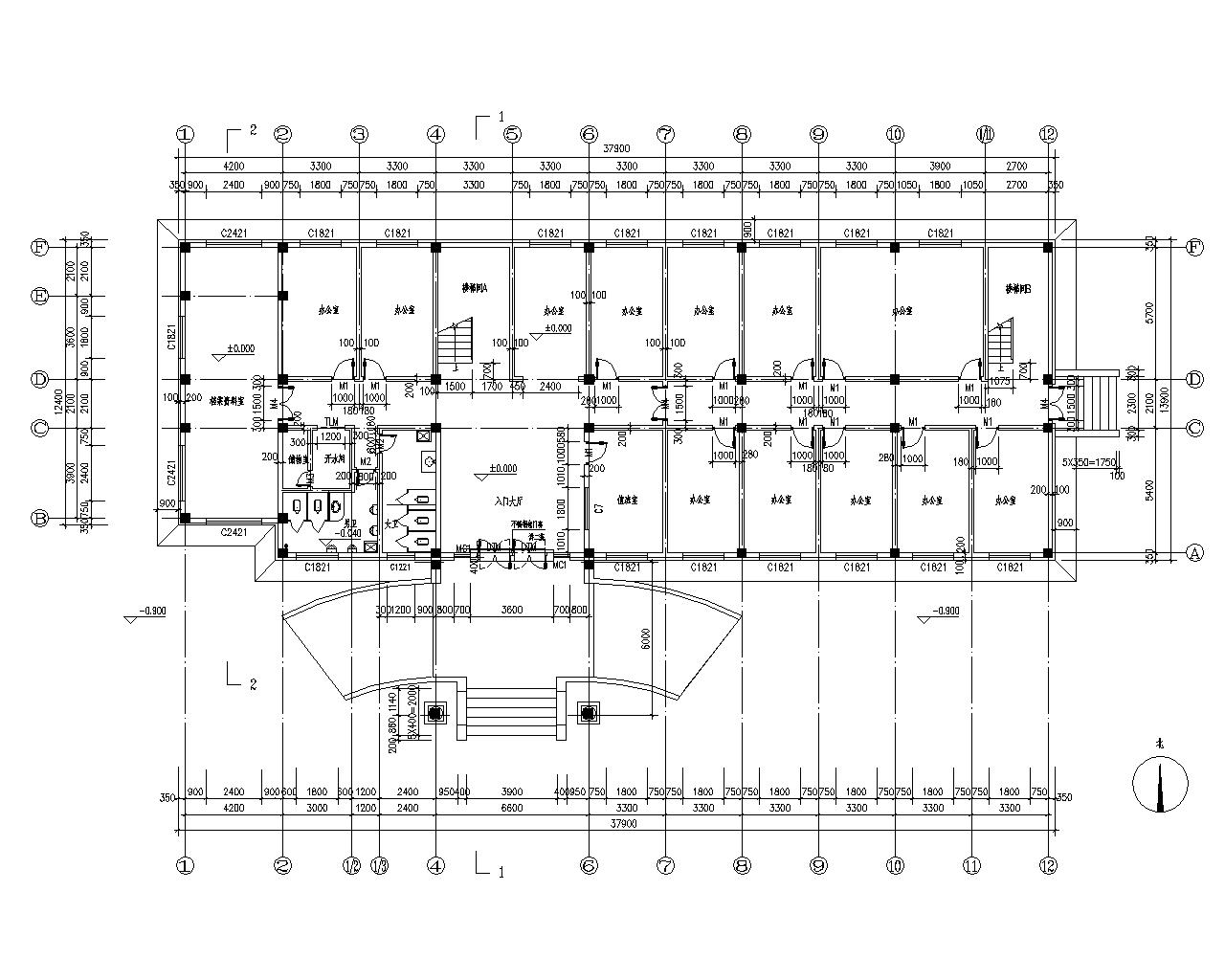 六层厂房办公楼结构施工图(cad含建筑图)