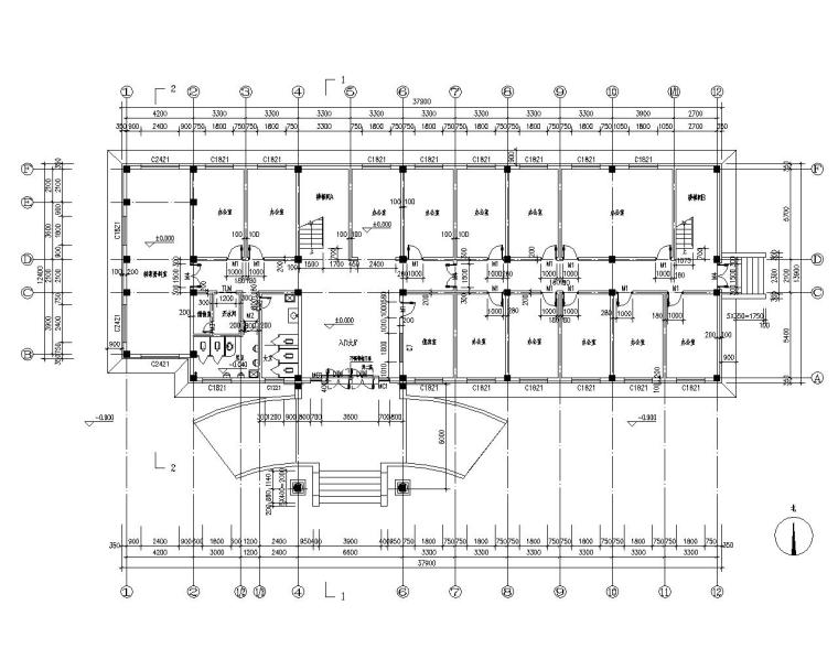 免费办公楼CAD建筑图纸资料下载-六层厂房办公楼结构施工图（CAD含建筑图）
