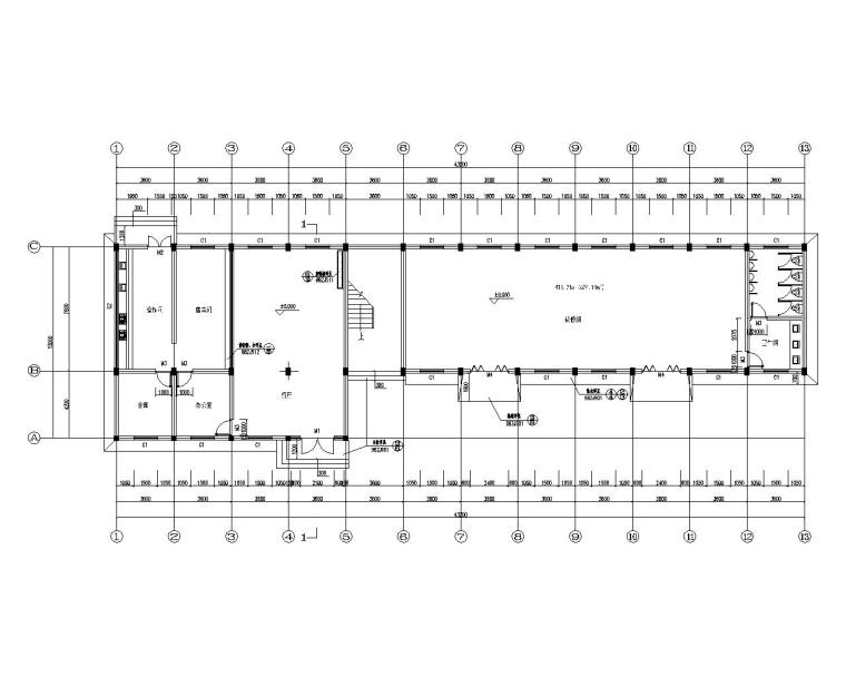 办公楼全套完整施工图资料下载-武汉二层办公楼混凝土结构施工图（CAD）