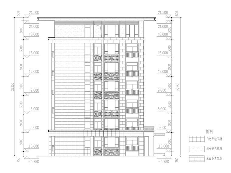 飞行公馆公寓建筑方案图CAD-立面图2