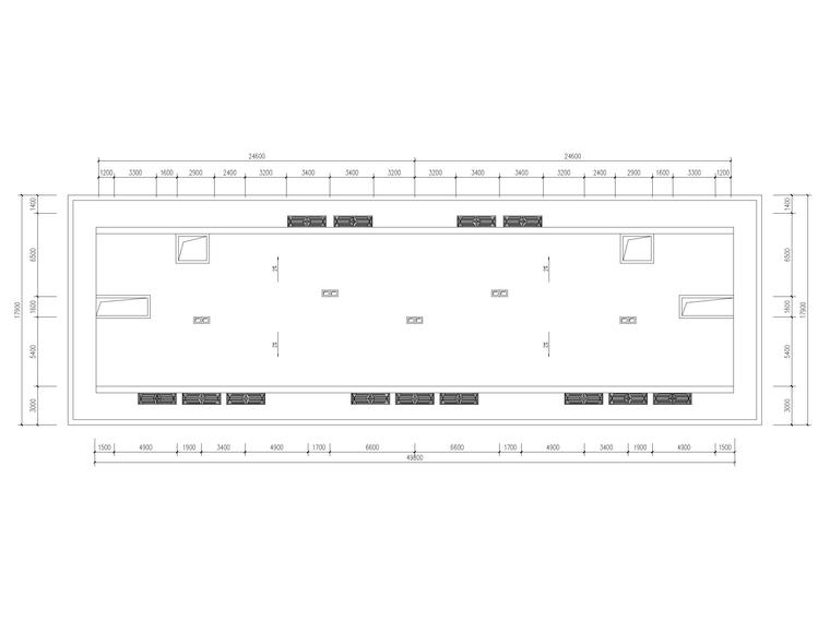 飞行公馆公寓建筑方案图CAD-屋顶层平面图