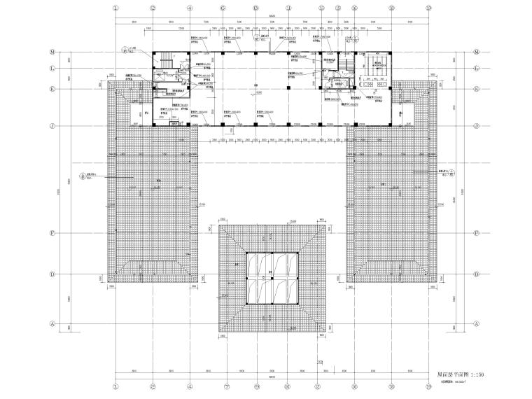 [广西]大化瑶族自治县民族博物馆建筑施工图-屋面平面图