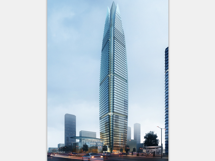 高层酒店建筑设计效果图分层psd模板素材5