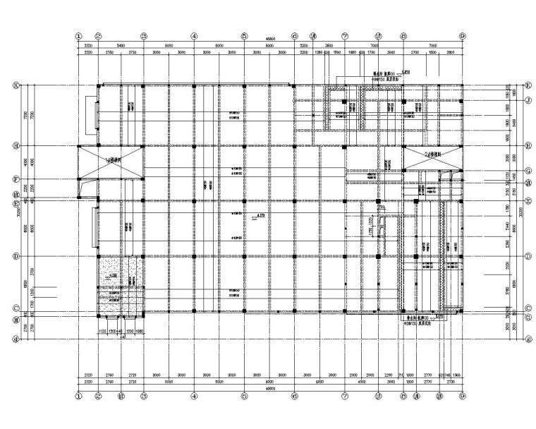 江苏结构施工图纸资料下载-江苏某四层中学食堂框架结构施工图（CAD）