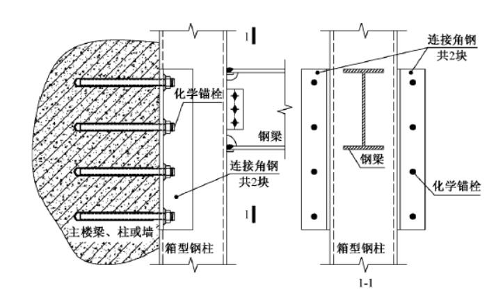钢柱后锚固节点